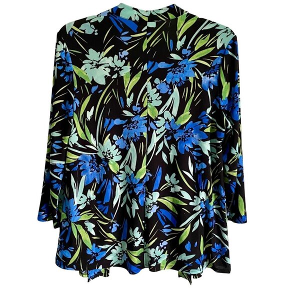 Ava & Grace One Piece Top Leaf Print Attached Black Tank Front Women's Medium - Picture 6 of 9